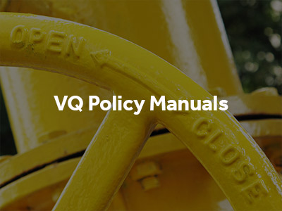 VQ Policy Manuals button with image of large valve