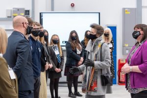 The Princess Royal visting the East Coast College campus in Lowestoft, Suffolk. 16/12/2021 Picture: James Bass