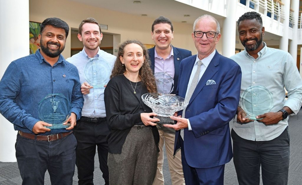 The winning team from Bechtel receiving the ACTIVE Cup from ECITB CEO Andrew Hockey