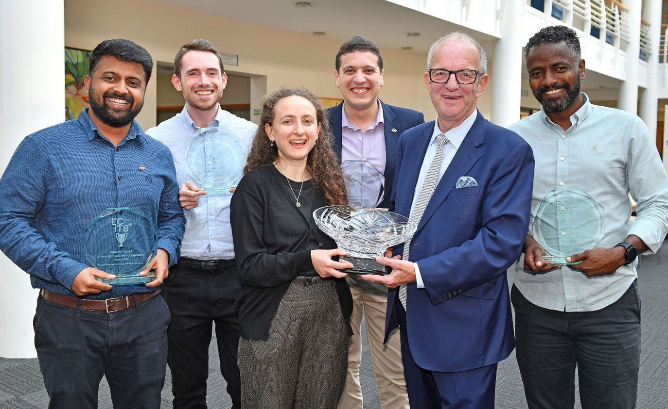 Active Cup winners Bechtal Ltd Jun 23 The winning team from Bechtel receiving the ACTIVE Cup from ECITB CEO Andrew Hockey