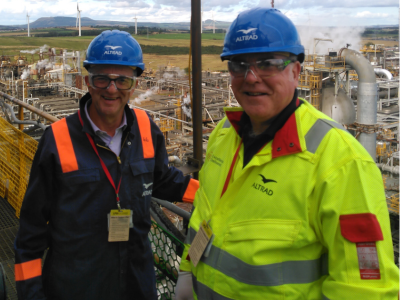 Chief Executive Andrew Hockey (left) with ECITB Account Manager Paul Hynd during a visit to the Fife Ethylene Plant (FEP) Mossmorran facility in Scotland