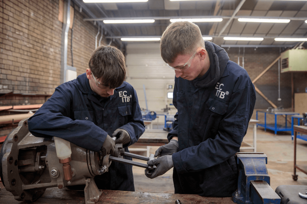Two ECITB Scholars at North East Scotland College Approved Training Provider GSS Training putting one of the latest cohorts through the CCNSG Safety Passport course