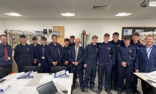 Andrew Hockey with the new cohort of scholars at Cheshire College South & West Andrew Hockey with the new cohort of scholars at Cheshire College South & West