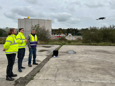 The ECITB's drone training course being run by Global Drone Training with a cohort at Sellafield