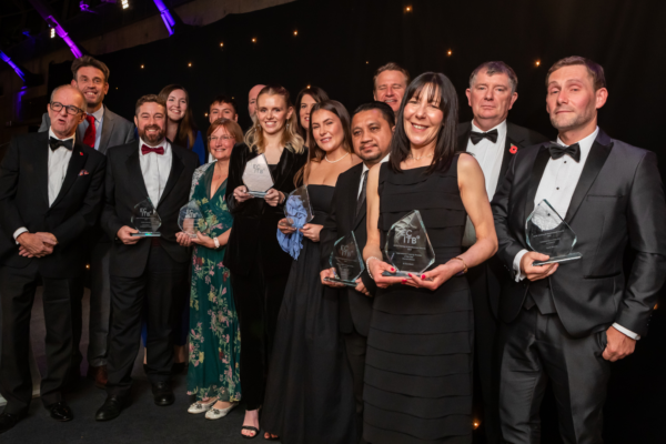 The ECI Awards 2023 winners on stage with ECITB Chief Executive Andrew Hockey The ECI Awards 2023 winners on stage with ECITB Chief Executive Andrew Hockey
