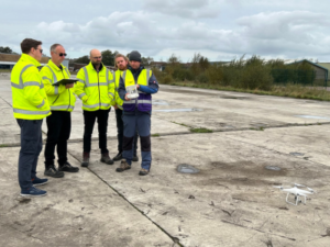 The remote technologies team at Sellafield being put through their paces on the ECITB drone course
