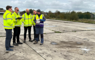 The remote technologies team at Sellafield being put through their paces on the ECITB drone course