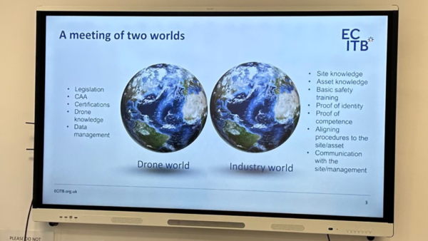 The slide showing 'a meeting of two worlds'