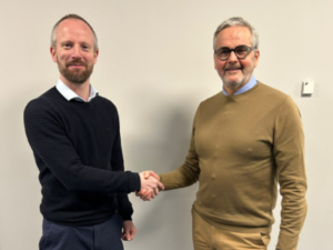 Mark Fotheringham (right) has passed the baton on to Robert Crofts (left) as new chair of the Project Management Steering Group