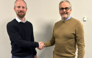 Mark Fotheringham (right) has passed the baton on to Robert Crofts (left) as new chair of the Project Management Steering Group