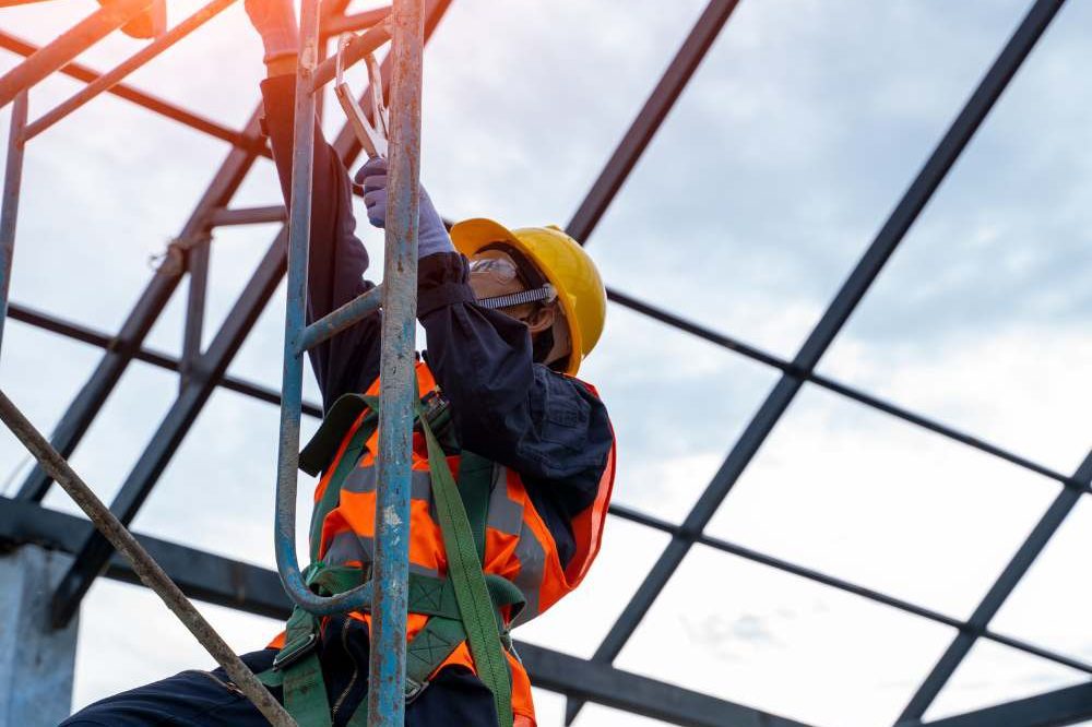 Person In A Harness Erecting Steel Aspect Ratio 1200 800