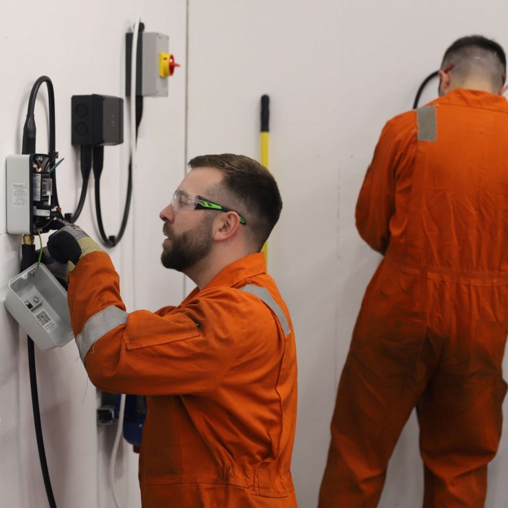 Wind Turbine Cross-Skill Pilot Learners Covering The Electrical Activities On The Programme At Forth Valley College (FVC)