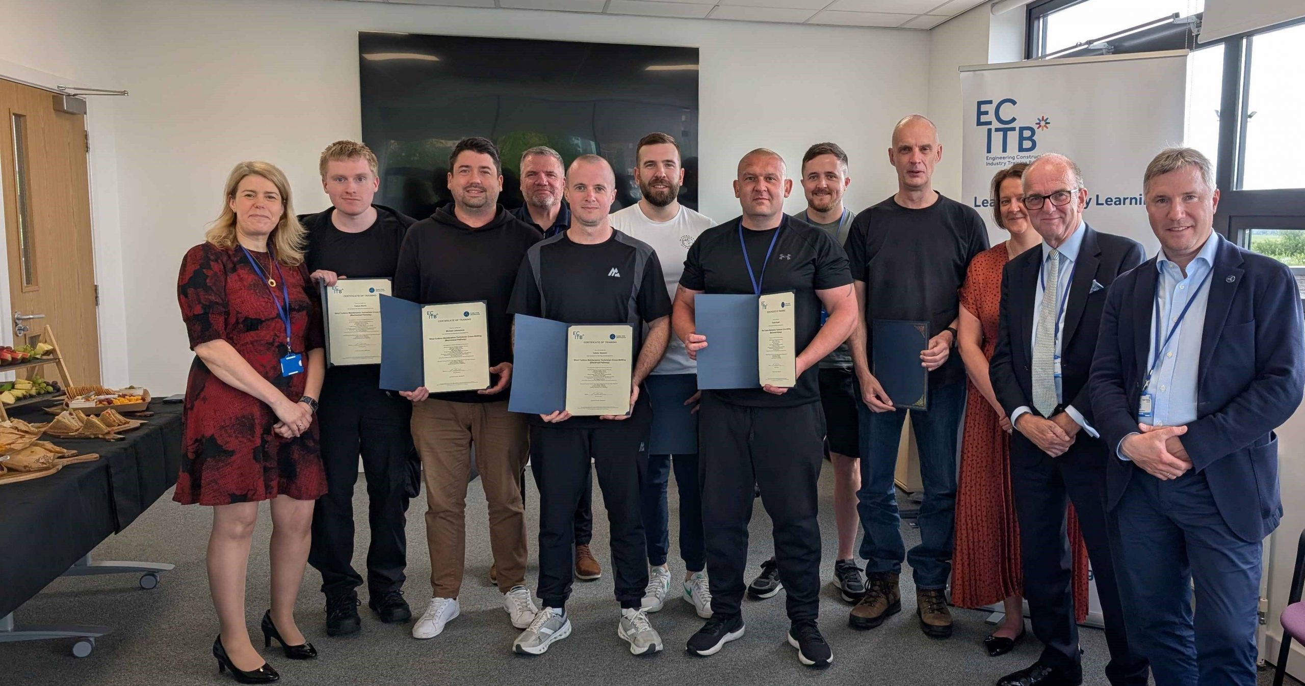 Wind Turbine Cross Skill Pilot Learners With Certificates At FVC With ECITB And GWO