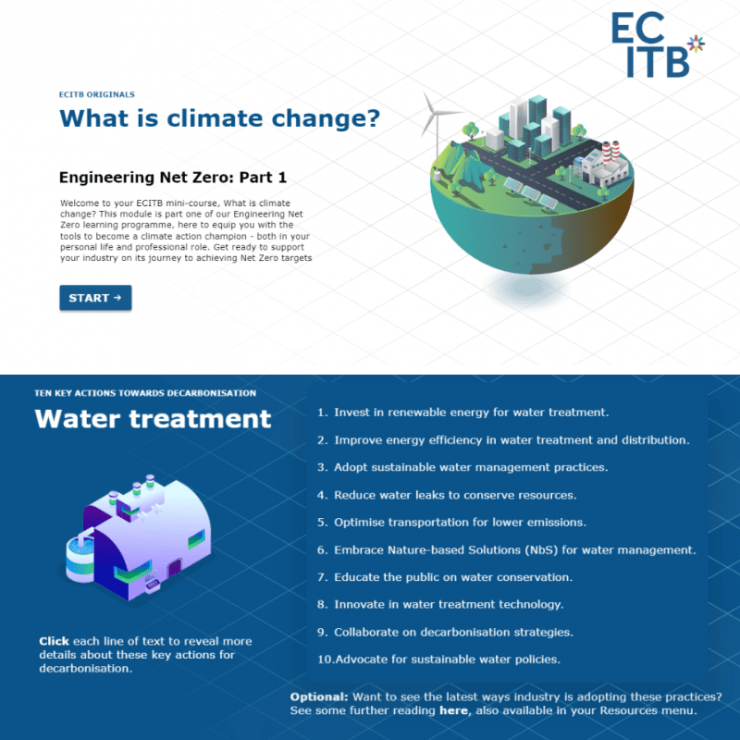 ECITB's Introduction To Decarbonising Engineering Construction Net Zero E Learning Content For Water Treatment Sector
