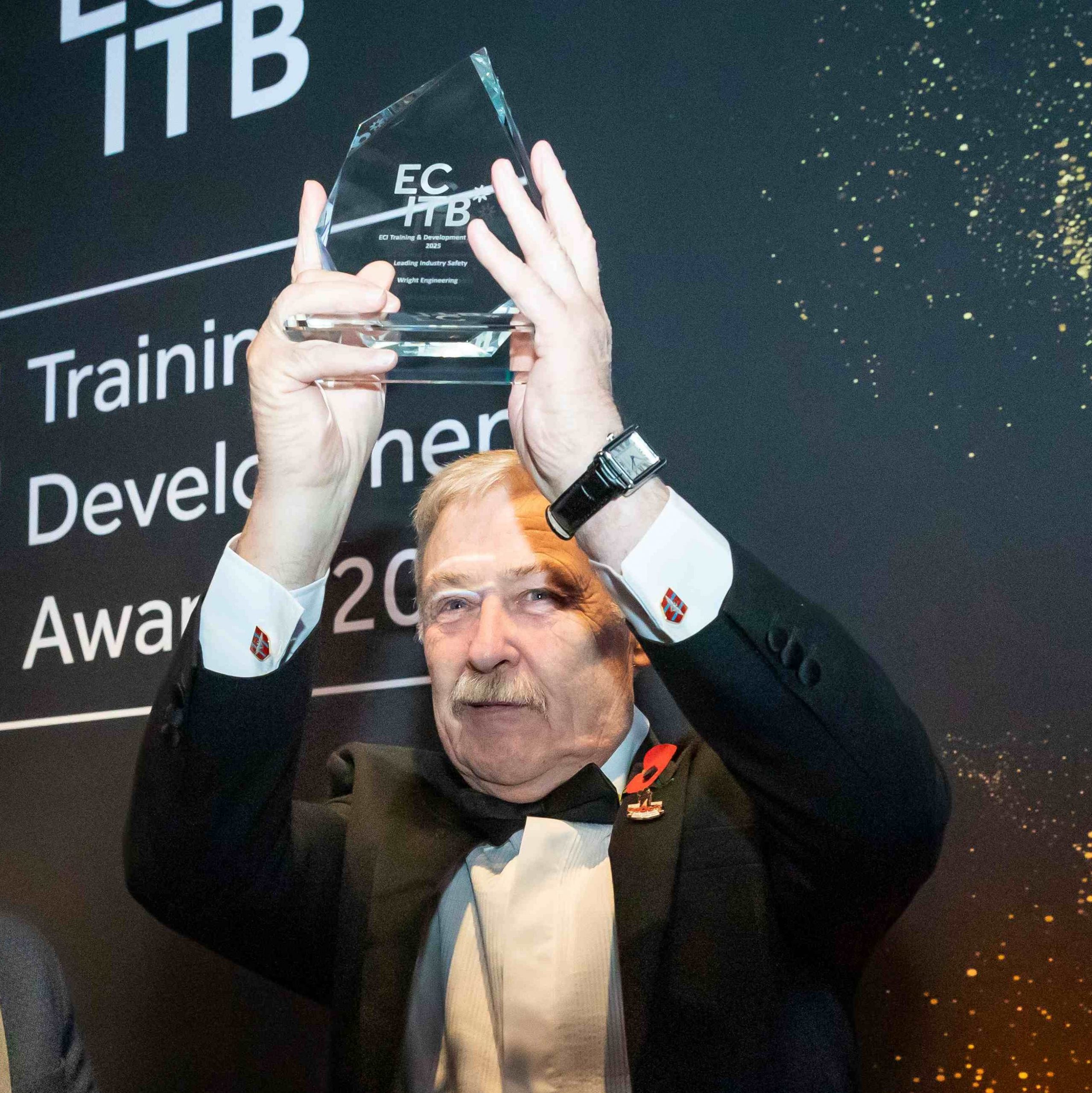 Wright Engineering's George Bowksill With The Safety Award At The ECI Awards