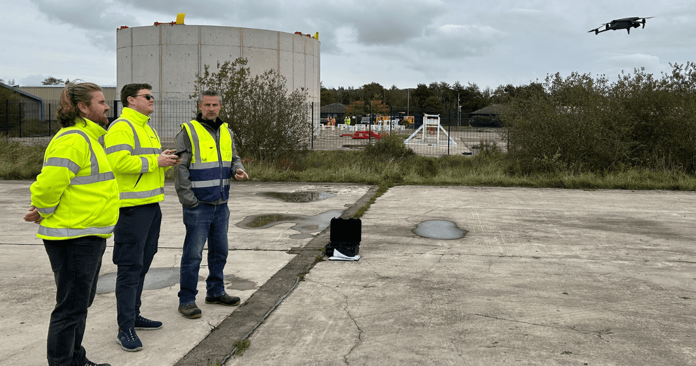 Sellafield’s Tom Calverley (centre) Being Put Through His Paces By Jonathan Carter From Global Drone Training During The Week Long Training In Cumbria