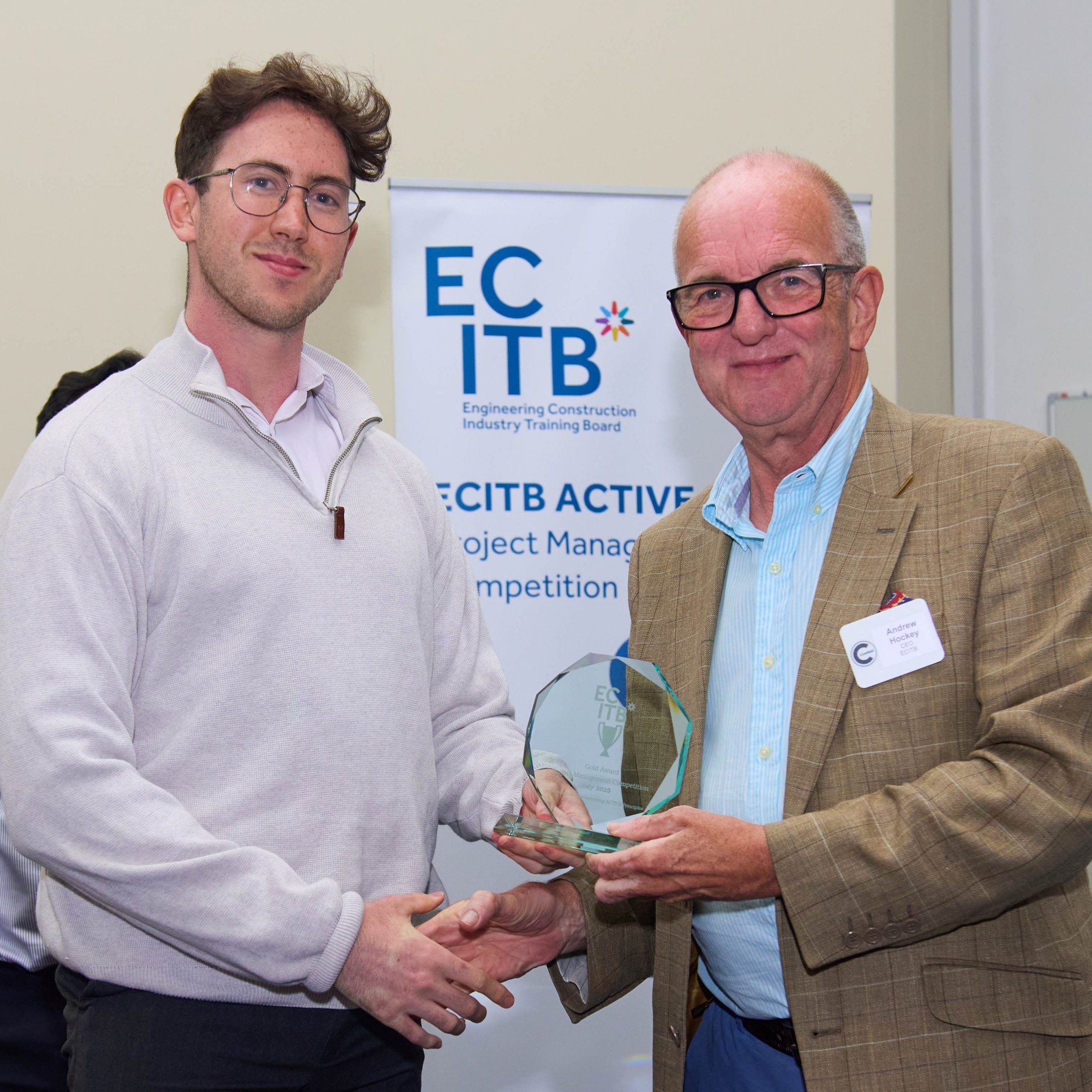 Jamie Duncan From Johnson Matthey At The ACTIVE Cup With ECITB CEO Andrew Hockey