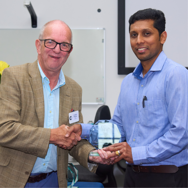 ECITB CEO Andrew Hockey Hands An Award To A Member Of The Saipem Team That Got The Silver Award At The July 2025 ACTIVE Cup