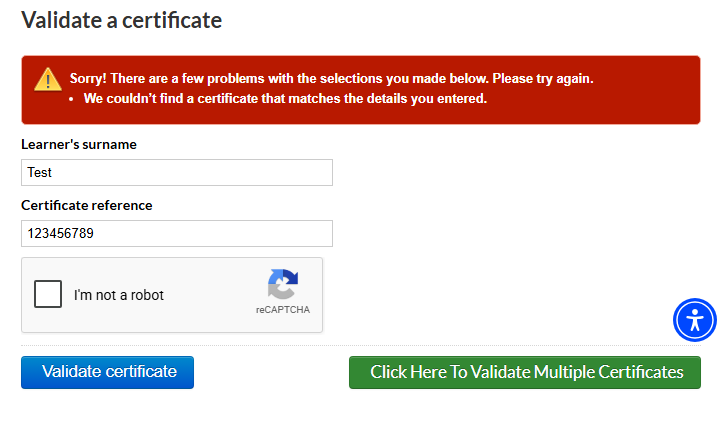 Certificate Checker Invalid