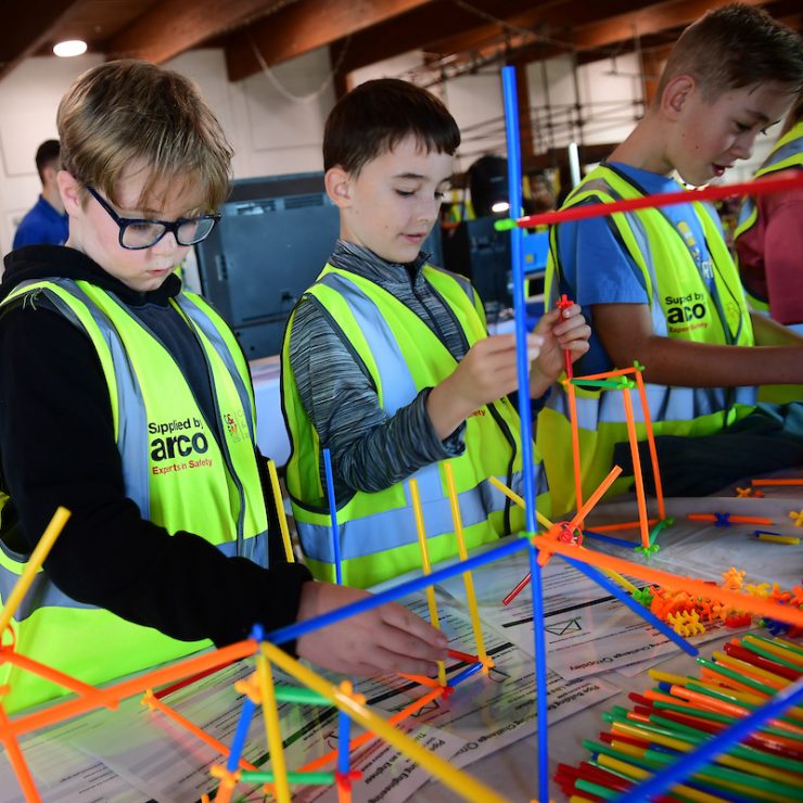 Pupils Having A Go At A Pipework Activity With PJD At Construction & Engineering Week 2026