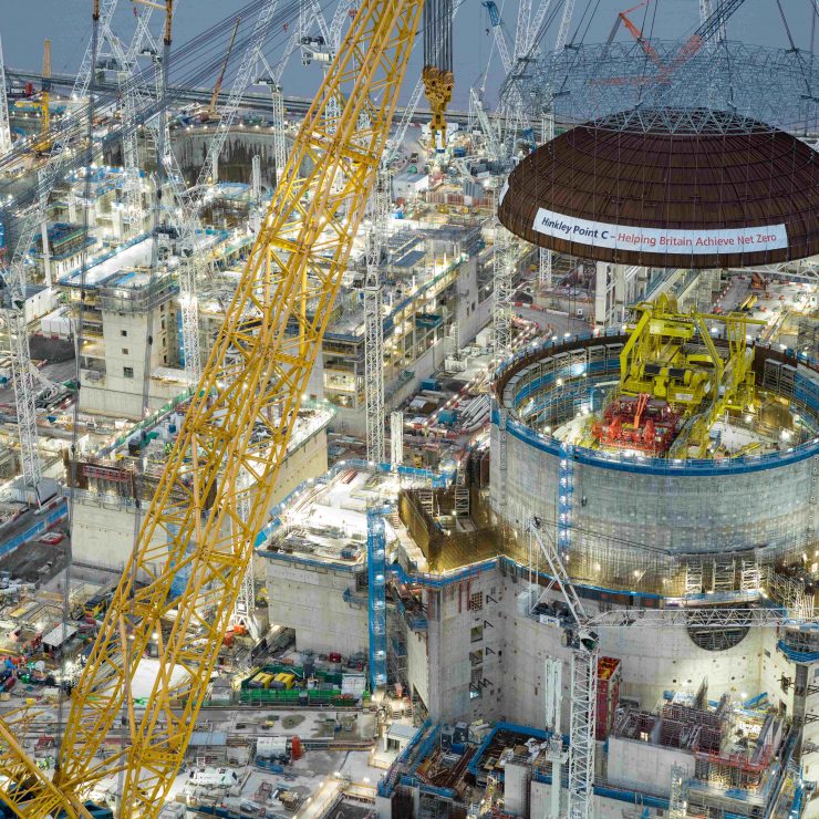 Big Carl Placing Roof Onto First Reactor At Hinkley Point C (HPC) Photo Courtesy EDF Energy