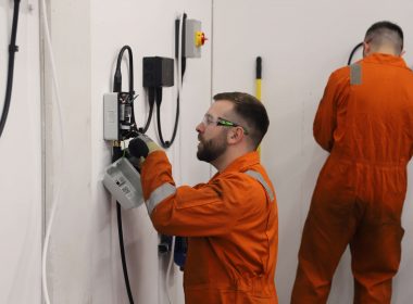 Wind Turbine Cross-Skill Pilot Learners Covering The Electrical Activities On The Programme At Forth Valley College (FVC)